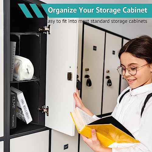 Locker Organizer Shelf Stackable Extra Locker Shelf for School Locker Organizer Storage Cabinet Accessories Suitable for School, Office, and Home use (2, Black)
