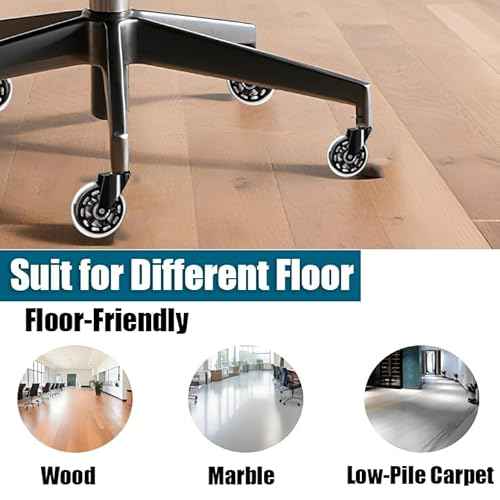 10 Packs TESUMI Office Chair Wheels 3 Inch Roller Blade Wheels Caster Replacement, Clear Wheel, Universal Fit Stem Heavy Duty Quiet Smooth Gaming Office Desk Chair Caster Wheels for Variouus Floor