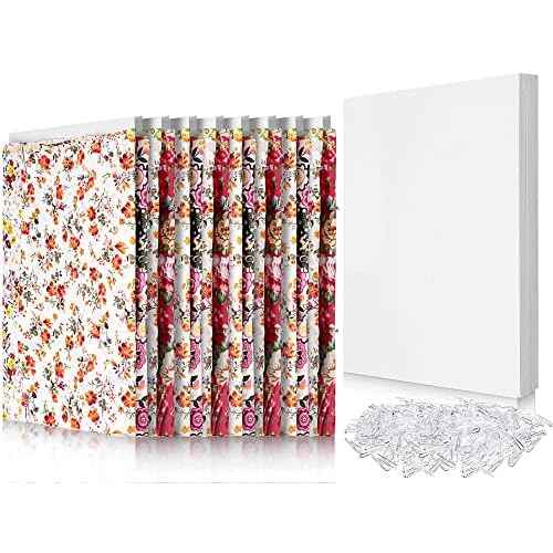 Teling 7.5 x 10.5 Inch Comic Book Boards Fabric Backing Board and U Shape Plastic Alligator Clips Poster Board for Folding Cloth and Storing Fabric Storage(50set)