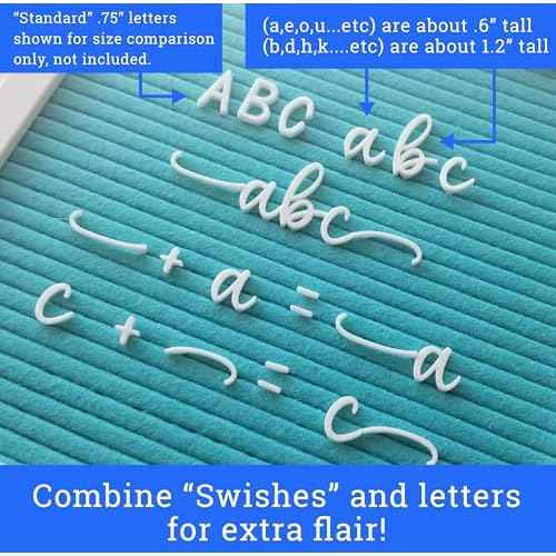 Cursive Letter Set for Felt Letterboards, 150+ Lowercase Script Letters, Pre-cut, Board NOT included