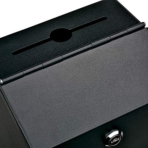 Mail Boss Locking Steel Suggestion Box Key Drop Box, Black