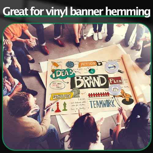 Geyoga 6 Rolls Total 984 ft Heavy Duty Banner Hem Tape Double Sided Each 1" x 164 ft Mounting Tape for Vinyl Banner, White