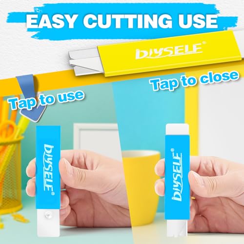 DIYSELF 12-Pack Multicolor Retractable Utility Box Cutters with Razor Blades