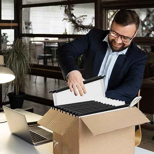 30 Pieces Clear Hanging File Folders Letter Size with Tabs and Inserts Poly Reinforced Filing Cabinet Folders Hanging 9.5x11inch Hanging Document Paper Folder for Medical Charts File Cabinet