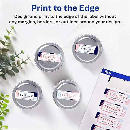 Avery Matte White Rectangle Labels, Sure Feed Technology, 1-1/4" x 2-3/8", 1,800 Matte White Printable Labels
