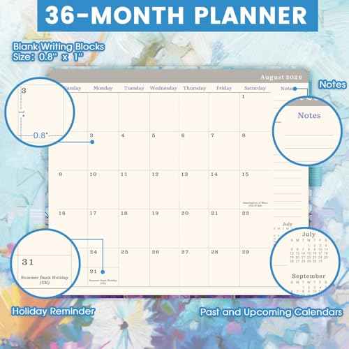2026-2028 Pocket Planner/Calendar - 3 Year Monthly Planner 2026-2028, Jan 2026 - Dec 2028, 6.3" x 3.8", 60 Notes Pages, Inner Pocket, Pen Loop, Elastic Closure, Perfect Organizer for Purse