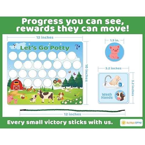 Reusable Magnetic Animals Potty Chart, Potty Training for Boys, Potty Training Chart for Toddler Girls, Potty Training Rewards Boys, Sticker Chart Kids, Potty Training Sticker Chart for Toddlers