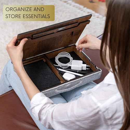 Lap Desk for Laptop - Laptop Tray with Cushion, Portable Lap Desk for Lap, Adjustable Lapdesk, Couch Lap top Table for Work, Ergonomic Lap top Stand for Bed