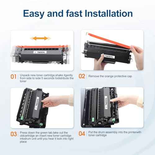 TN830XL Toner Cartridge Replacement for Brother TN830XL TN830 TN-830 TN830 XL TN-830XL Work with Brother HL-L2460DW DCP-L2640dw HL-L2405w HL-L2400D HL-L2480DW MFC-L2820DW Printer (1 Black)