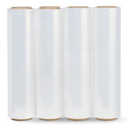 TurqVuaz 18" Stretch Wrap Film – 1200 ft, 80 Gauge Clear Plastic – Industrial Strength Shrink Wrap for Moving, Packing, Pallet Wrapping, Shipping, Warehouse Use – Heavy-Duty, Water Resistant – 4 Rolls