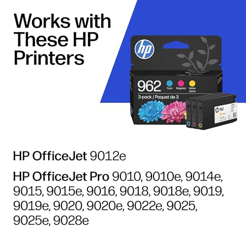 HP 962 Cyan Magenta Yellow Ink Cartridges CMY for OfficeJet 9010 Series