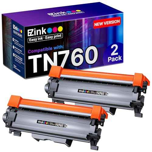 E-Z Ink TN760 Toner for Brother Printer Compatible for Brother TN-760 TN730 TN-730 Toner Cartridges to Use with MFC-L2710DW MFC-L2750DW HL-L2350DW HL-L2370DW HL-L2395DW L2390DW DCP-L2550DW (2 Black)