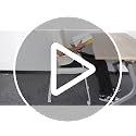 CLATINA 2-Pack White Stacking Office Chairs with Wheels – Mesh Back, Thick Leather Seat & Arms, Ergonomic Lumbar Support