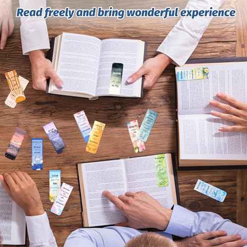 48 Piece Bible Verse Magnetic Bookmarks - Christian Scripture Inspirational Book Marks with Boxes - Religious Motivational Book Marker Prayer Page Clips for Women & Men Reading Gifts