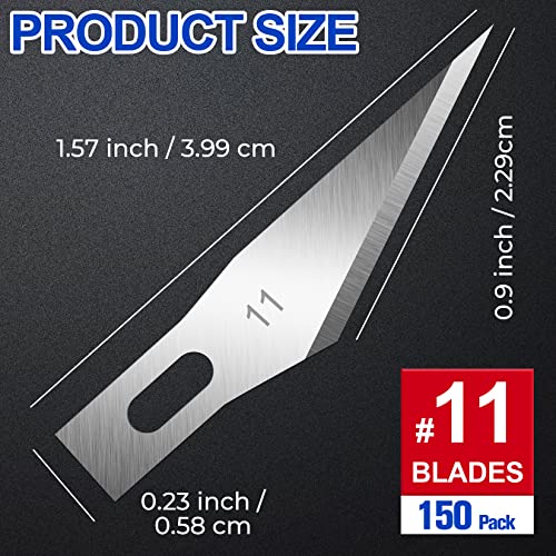 DIYSELF #11 Craft Knife Blades 150PCS High-Carbon Steel Precision Blades