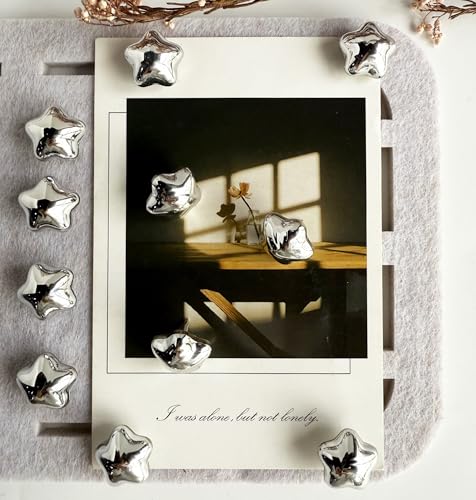 Tandarui Silver Star Push Pins for Bulletin Board - 25 Pack Thumb Tacks