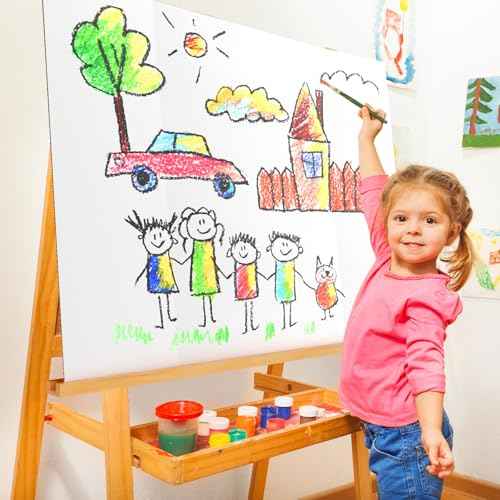 4 Pack 36" x 48" Trifold Poster Board for Presentation, White Corrugated Cardboard Large Tri Fold Poster Board for Science Fair, Office & School Projects, Photo Displays, Exhibitions Event