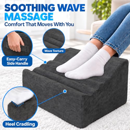 Under Desk Foot Rest – XYRONICA Adjustable Dark Gray Ergonomic Footrest for Office