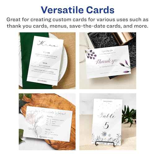 Avery Printable Rectangle Invitation Cards, 5.5" x 8.5", Glossy White Cardstock, Laser/Inkjet Cards, 100 Total