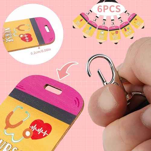 Hall Passes for Classrooms: 6 Pcs Wooden Pencil Hall Pass Unbreakable for Students Teachers, Bathroom Restroom Passes with Lanyards for Elementary Middle, Classroom Must Haves Back to School Supplies