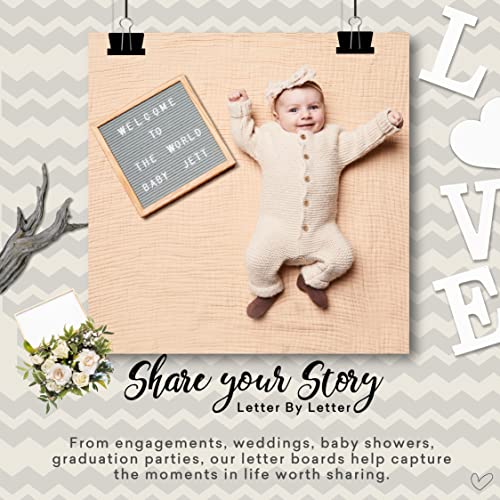 Felt Like Sharing 10x10 Gray Felt Letter Board with 300 Letters & Storage Pouch