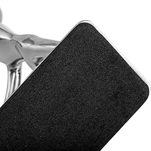 Fasmov Heavy Duty Stainless Steel Bookends - Nonskid Art Bookends, Silver, 1 Pair