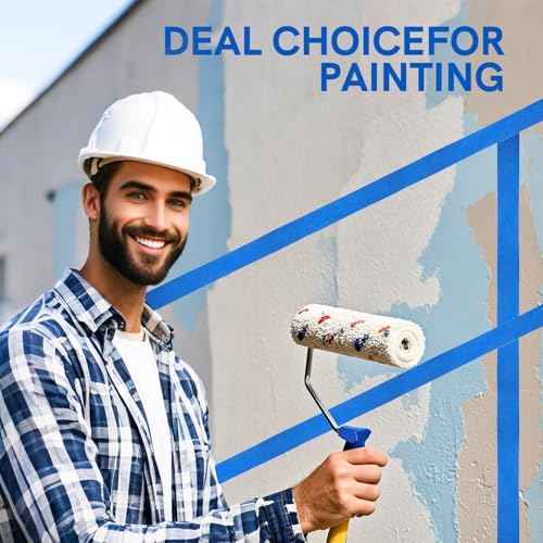 Blue Painters Tape,1.5 Inch x 60Yards-16 Roll,Multi-Surface Painter's Tape Blue Masking Tape for Walls,Paint Tape with Medium Adhesive Backing,Easy Removal,Ideal for Painting,Home Improvement,Crafting