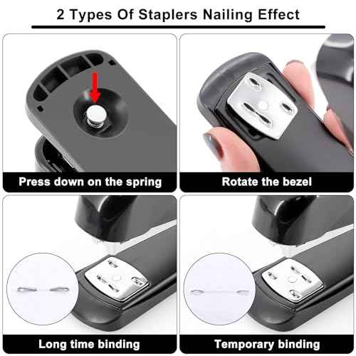 17 in 1 Black Desk Organizers and Accessories Set, 3 Office Desk Supplies Storage Organization, 4 Pens, Stapler, Staples & Remover, Tape & Dispenser, Scissors, Ruler, Clips, Hole Punch, Back to School