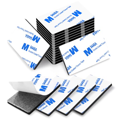 Moeey 48Pcs Double-Sided Adhesive Foam Tape 3mm Thick Black Mounting Pads 5x3 cm – Heavy Duty, Waterproof