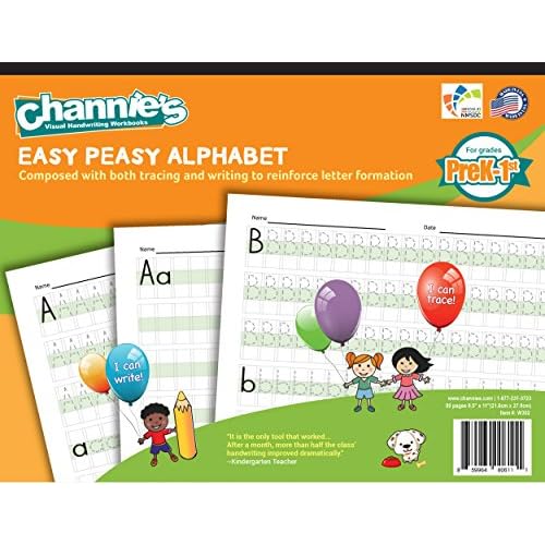 Channie¡¯s All-In-One Visual Handwriting & Math Workbook Set for Pre-Kindergarten - 1st Grade Elementary School Students (5 Pack)