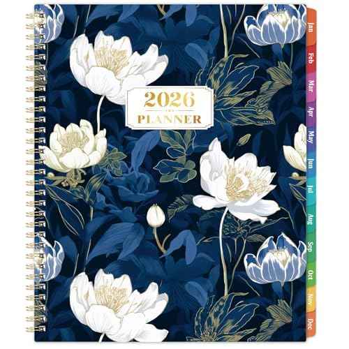 2026 Planner - Jan. 2026 - Dec. 2026, 8.5" x 11", Planner 2026 Weekly & Monthly, 2026 Calendar with 12 Monthly Tabs, Back Pocket