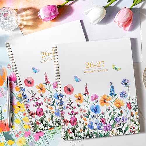 2026-2027 Monthly Planner/Calendar - 2 Year Monthly Planner 2026-2027, Jan. 2026 - Dec. 2027, 9" ¡¿ 11" Calendar Planner 24 Months with Tabs, Twin-Wire Binding, Double-Side Pocket, Holiday £¦ Note Pages