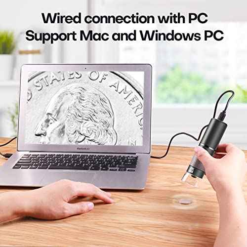 4K WiFi Digital Microscope Camera for iPhone Android Phone and Windows Mac PC, 3840x2160P Portable Wireless Handheld Microscope for Adults and Kids