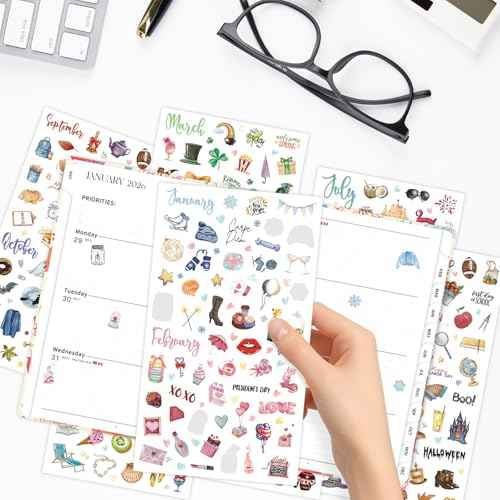 Planner Stickers, Calendar Sticker - Over 310 Daily Holiday Seasonal Planner Stickers, Ideal for Planner and Calendars, Scrapbooks, Bullet Journals