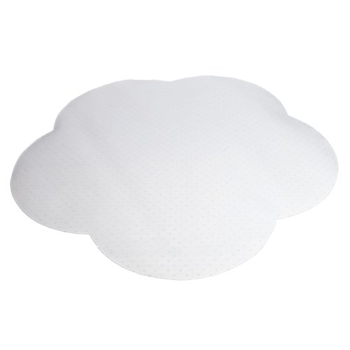 DESKU Flower Power Desk Chair Mat – Heavy-Duty PVC Mats for Carpet Floor Protection, Clear, 48 x 49 Inches, Made in The USA