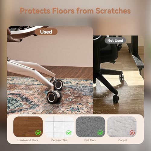 Office Chair Mat for Hardwood Floor, 48"60" Boho Under Desk Rug with Non-Slip Backing as Floor Protector, Computer Rolling Chair Mat for Office Home, Machine Washable, Red