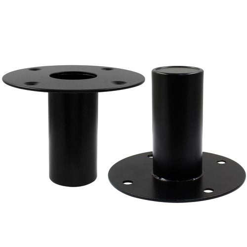 Hordion 2 pcs Speaker Stand Top Bracket, 107 * 80mm/4.21 * 3.15 Inch Metal Speaker Mounts Hat, Black Studio Speaker Mount for Stand Pole