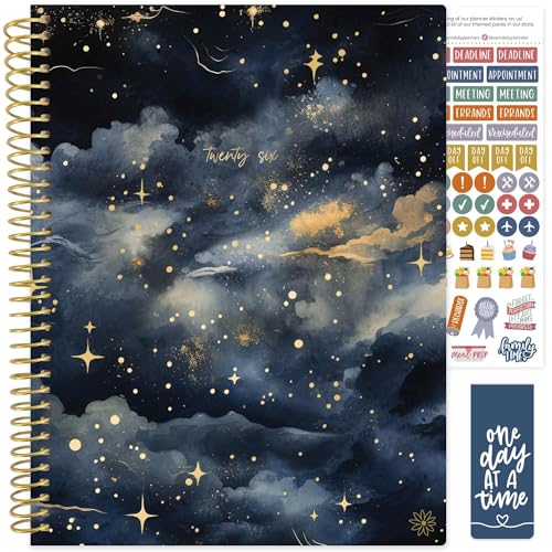 bloom daily planners 2026 Planner (January to December) - 8.5¡± x 11¡± Weekly & Monthly Dated Agenda Organizer Book with Stickers & Tabs - Flexible Soft Cover - Midnight Sky