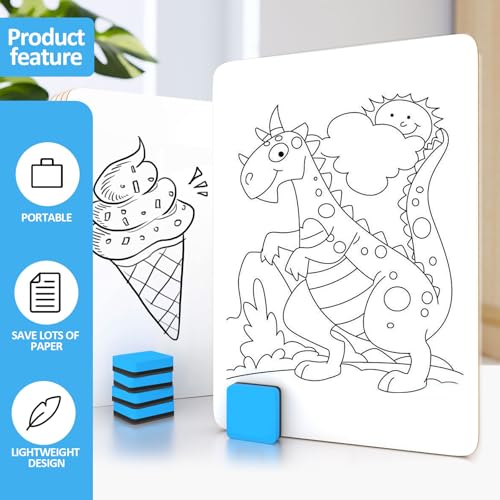 36 Pack Double Sided Dry Erase Boards with Erasers - 12.5 x 9 Inch Classroom Set
