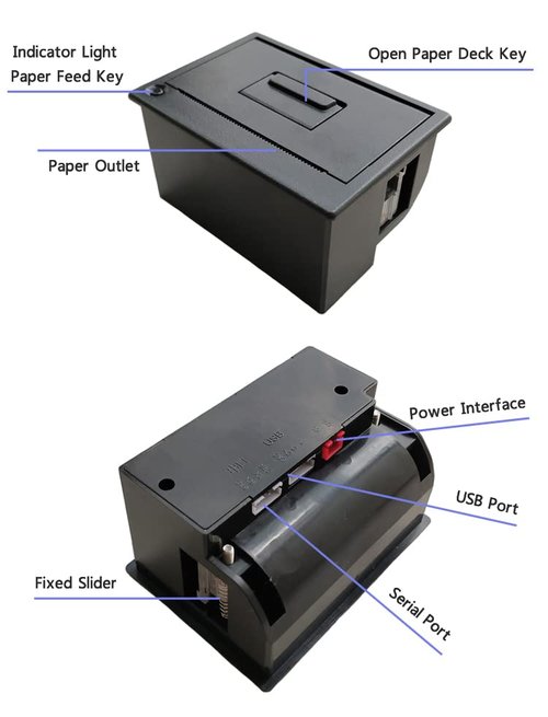 Maikrt Micro Thermal Printer 5~9V Embedded Thermal Receipt Printer Serial Port Microcontroller Secondary Development MCU Printing Module TTL/RS232