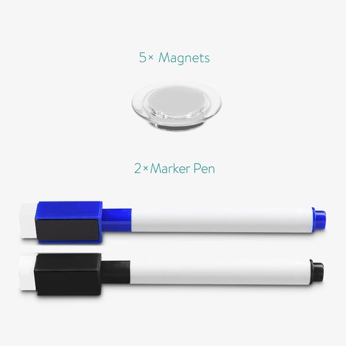 Navaris Weekly Planner White Board - 24" x 36" Magnetic Dry Erase Whiteboard Calendar with 7-Day Week Plan for Wall - Includes Markers and Magnets