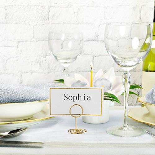 Mini Gold Table Number Holders with Blank Cards for Weddings & Events - 24 Pack
