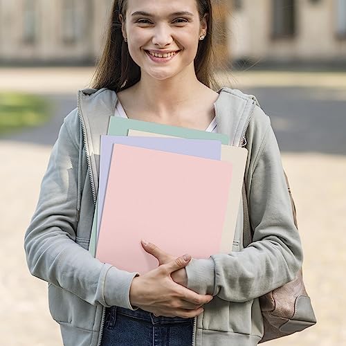 GNL Pastel Colors 5-Pack Heavy Duty 2 Pocket File Folders - Letter Size