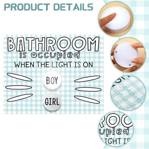 Classroom Bathroom Pass System with LED Occupied Lights & Poster for Teachers