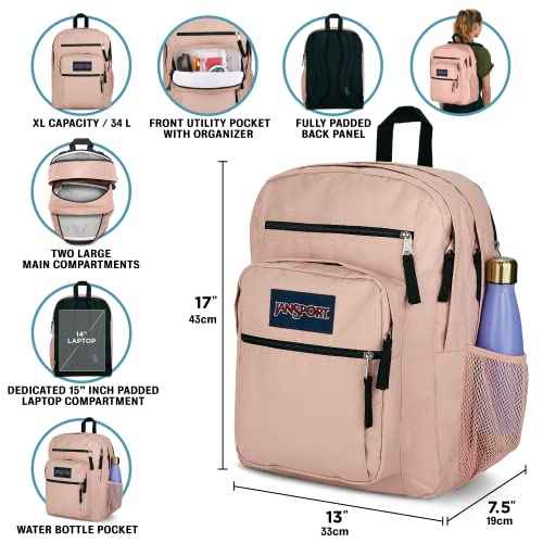 JanSport Laptop Backpack - Computer Bag with 2 Compartments, Ergonomic Shoulder Straps, 15¡± Laptop Sleeve, Haul Handle - Basic Brown