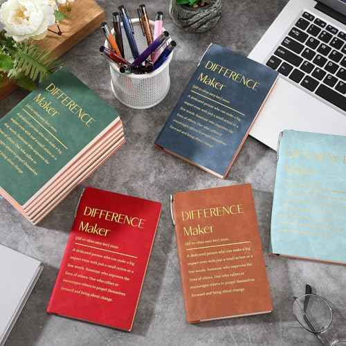 Colarr 40 Pcs Employee Appreciation Gifts Bulk Inspirational Notebook A6 PU Leather Journal Motivational Pen Thank You Gift for Staff Team Coworker Teacher Office(Vivid Colors,Difference Maker)
