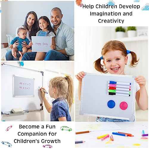 Fuutreo 10 Pcs Magnetic White Board Dry Erase 8.5 x 11 Inch Small Dry Erase Board with 10 Magnetic Markers 20 Magnets Fridge Hanging Whiteboard for Refrigerator Wall Home Office School Kids Students