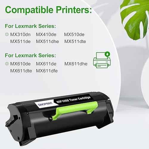 601H (60F1H00) Compatible Toner Cartridge for Lexmark Printer MX310dn, MX410de, MX510de, MX511de, MX511dhe, MX511dte, MX610de, MX611de, MX611dhe and MX611dte Toner Cartridge (1Black 10,000 Pages)