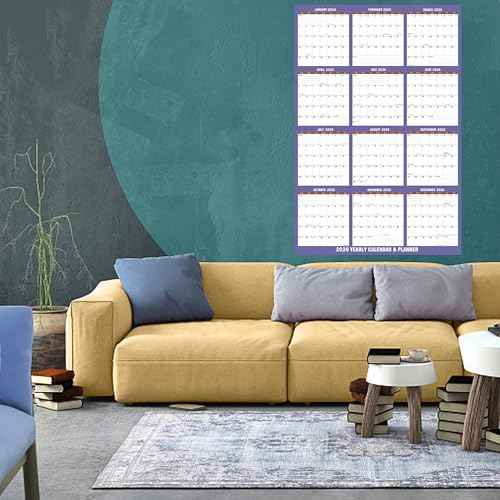 32" x 48" 2026 Wall Calendar 12 Month, Large XL Wet & Dry Erase Calendar for Wall Laminated Annual Yearly Wall Planner Reversible, Horizontal/Vertical