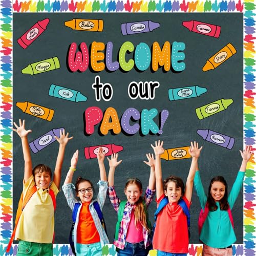 VABAMNA Rainbow Classroom Bulletin Board Decorations Set - Welcome Banner & Borders